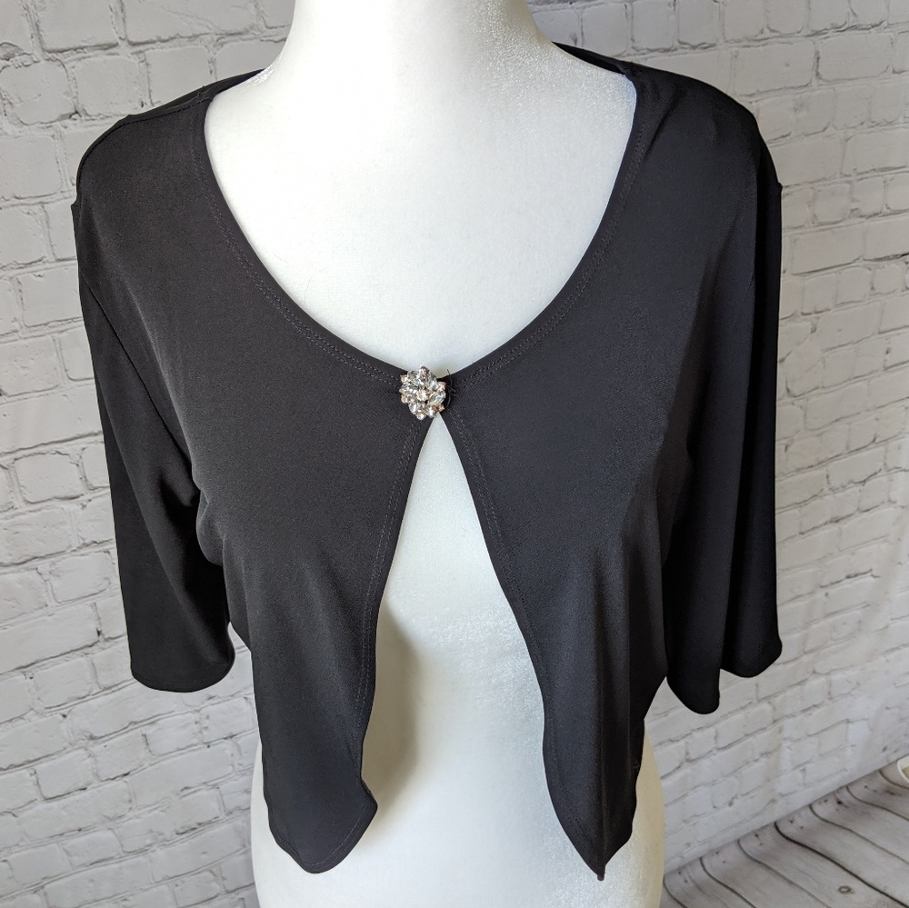 🧁5/$25 Black Dress Silky Sweater w/ Fancy Button